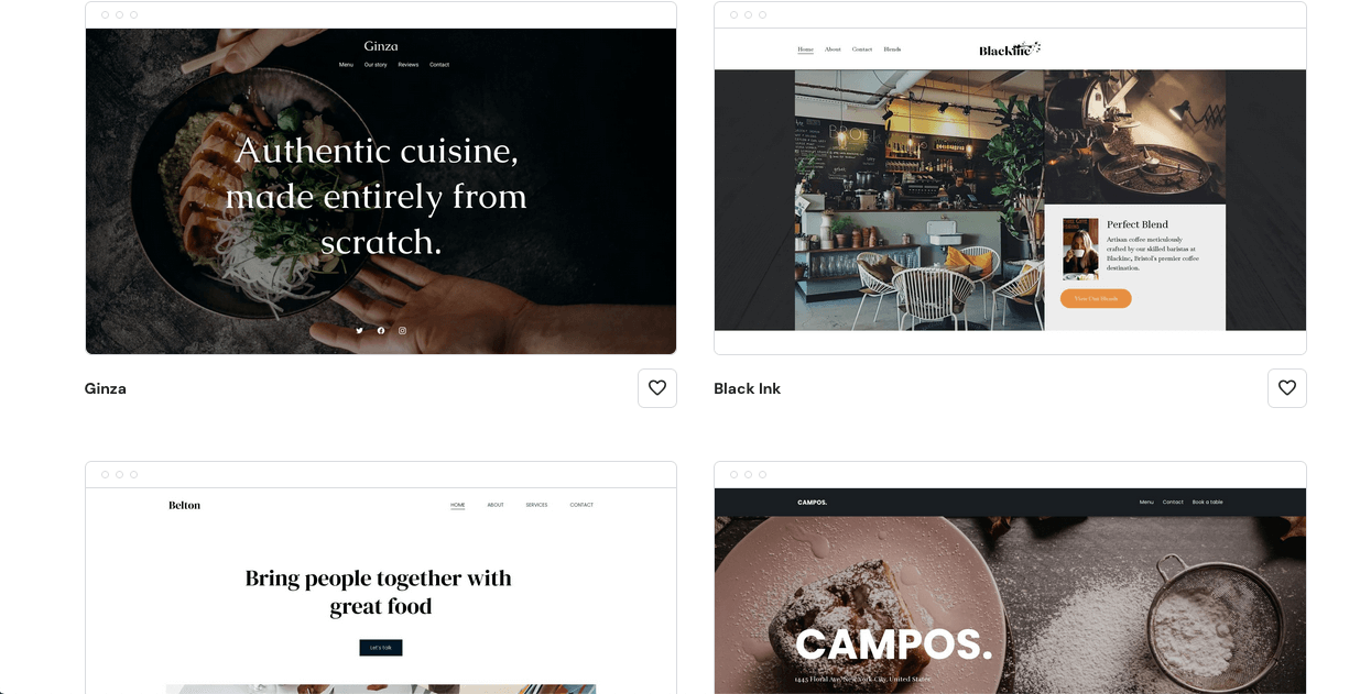 Hostinegr Food Pages