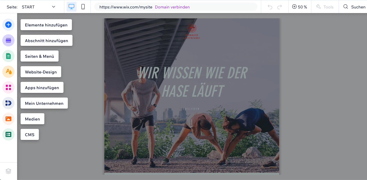 Wix bearbeiten vereins-seite