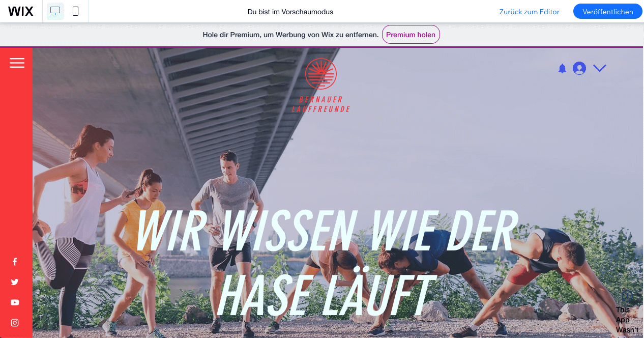 Wix Vorschau Verein