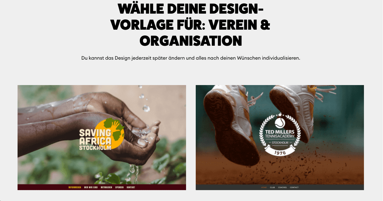 Jimdo Vereins-Baukasten