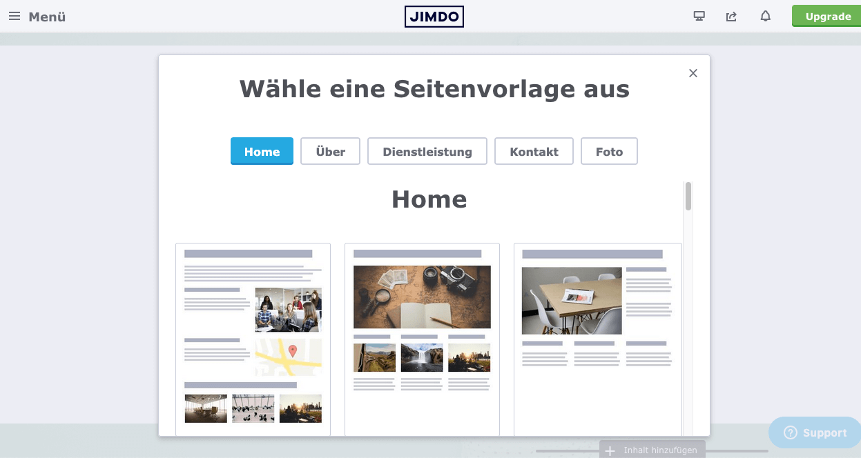 Jimdo Seiten erstellen