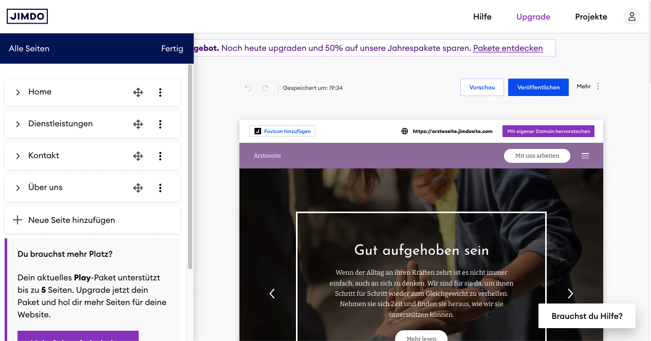Jimdo Ärzte website erstellen