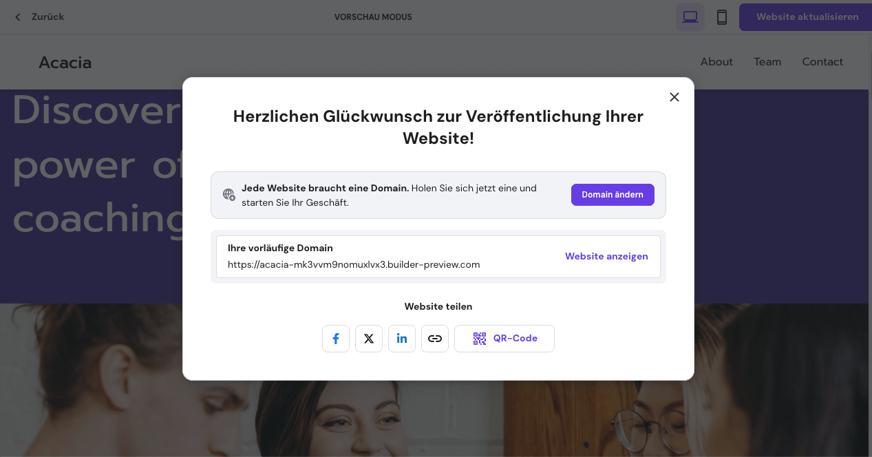 Hostinger Veröffentlicht Website